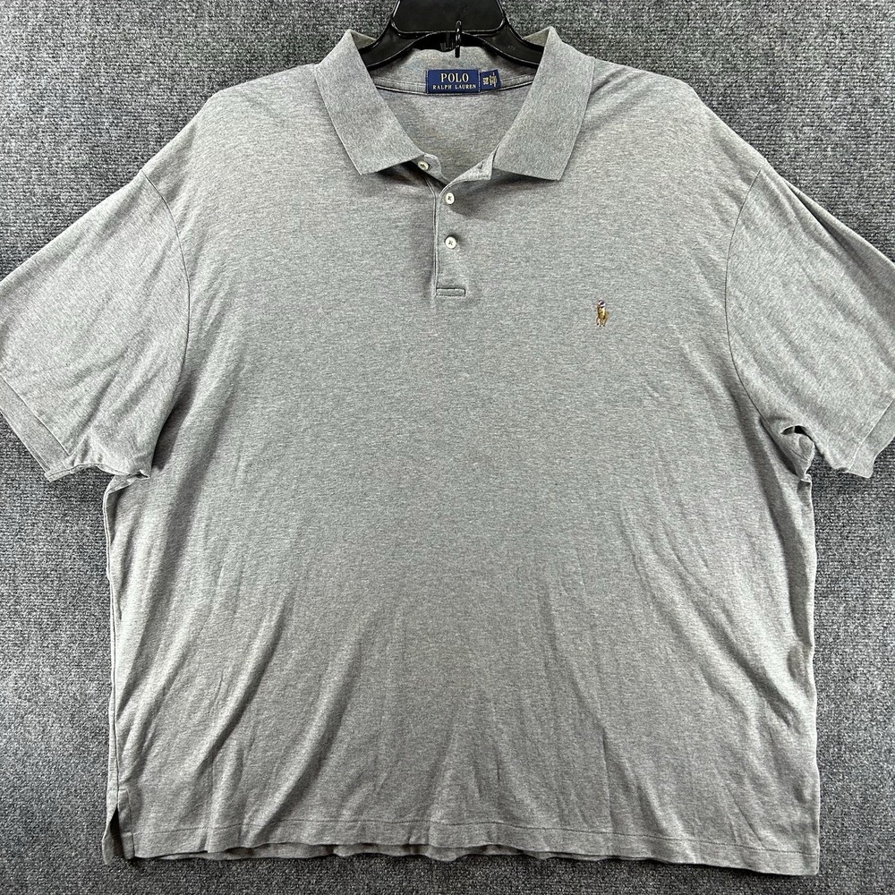 Polo Ralph Lauren Classic Fit Polo Shirt Mens 3XB Gray Short Sleeve Preppy Golf